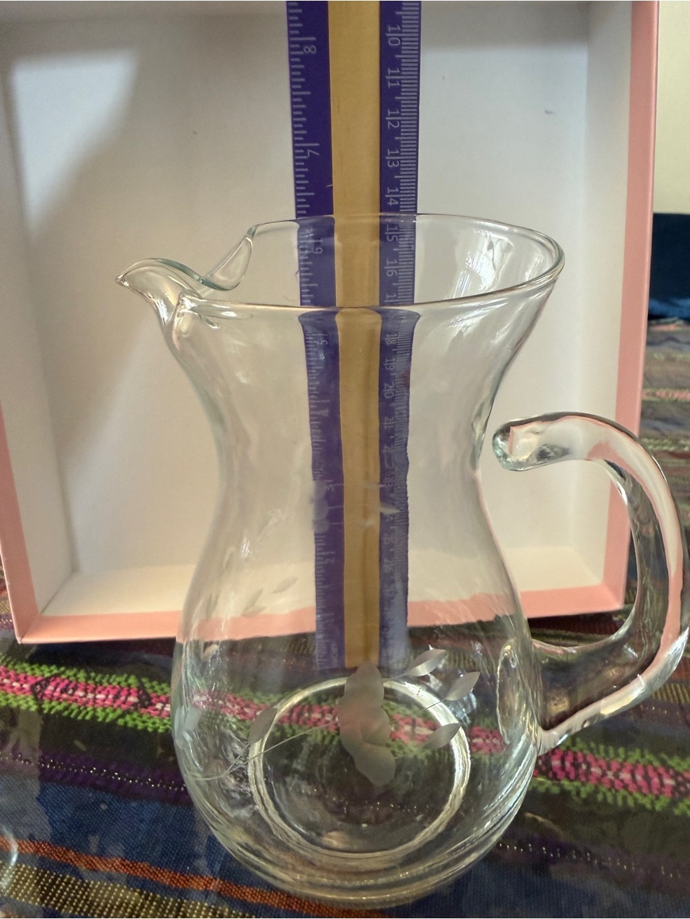 Vintage Princess House Clear Glass Small Pitcher